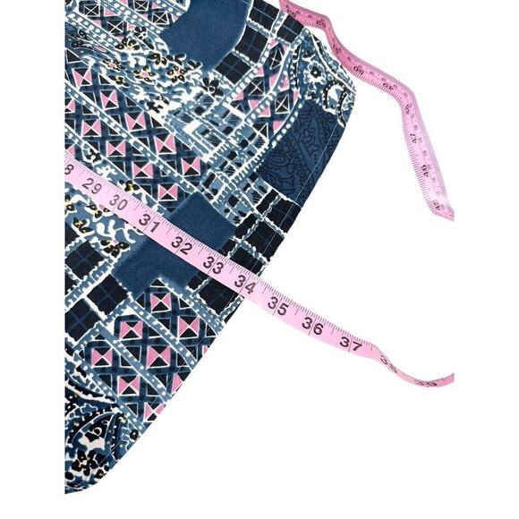 Brylane Woman Multicolor Pattern Button Up Shirt Tunic Womens Plus Size 3XL - Picture 7 of 7